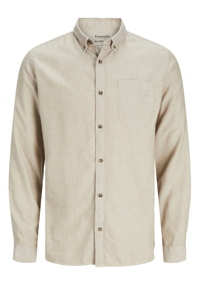 JJECLASSIC MELANGE SHIRT LS SN 12235974 Oatmeal